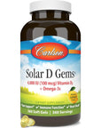 Carlson - Solar D Gems, Vitamin D3 and Omega-3 Supplement, 4000 IU (100 mcg) D3, 115 mg Omega-3 EPA and DHA, Vitamin D Fish Oil Capsule, Bone & Immune Health, Vitamin D Supplement, Lemon, 360 Softgels