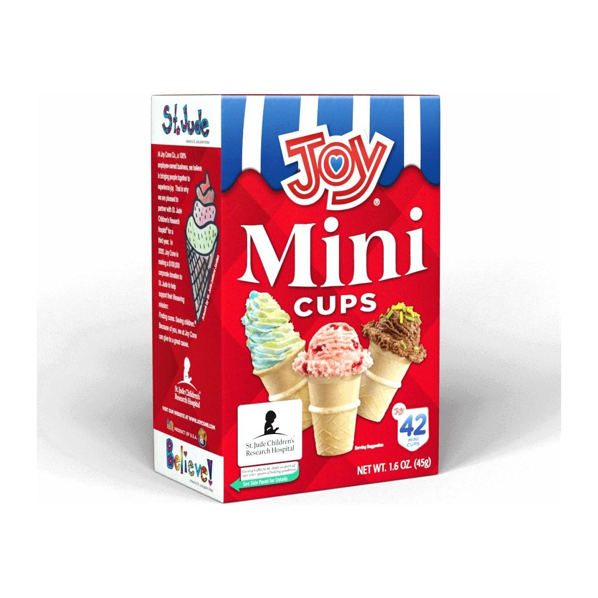 Joy Mini Cups Miniature Ice Cream Cones For Kids Desserts Cupcake Cones Cake Pops 42 Count 1 Box42 cones