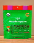 Wedderspoon Organic Manuka Honey Vitamin C Lollipops Variety Pack 24 Count  No Artificial Flavors or Dye