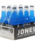 Jones Soda Co Blue Bubblegum Soda Flavor  100 Cane Sugar Soda  Craft Soda Pop  Soda Soft Drinks  12 Oz Glass Bottle Soda Pack of 12