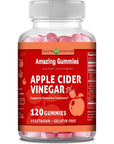 Amazing Formulas Apple Cider Vinegar Plus Gummies (Apple Flavor) Supplement - 120 Count - Gelatin Free (120 Gummies)