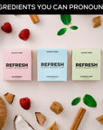 Refresh Gum Variety Pack Sugar Free Chewing Gum  Xylitol PlantBased SyntheticFree Vegan  NonGMO 6 Pack