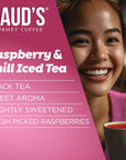 Mauds Instant Raspberry Tea Insta Raspberry  Chill 26ct Solar Energy Produced Single Serve Raspberry Flavored Tea Instant Travel Stick Packs Instantly Hot or Iced Tea 100 California Tea Blend