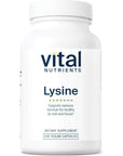 Vital Nutrients - Lysine - Supports Immune Function and Normal Arginine Levels - Supports Calcium Absorption - 100 Vegetarian Capsules per Bottle - 500 mg