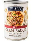 DeLallo Italian Red Clam Sauce 105 Ounce Can 12 Pack Made with Fresh Sea Clams Dairy Free