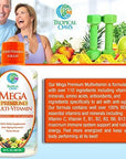 Mega Premium Liquid Multivitamin | Natural Immune Support Vitamin w/ 1333% Vitamin C, 200% D3, Zinc + 20 Vitamins, 70 Minerals, & 21 Amino Acids | Sugar Free | Orange Flavor | 98% Absorption | 32 Serv