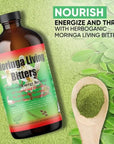 Herboganic Moringa Living Bitters for overall Health and wellness  Pack of 2 16oz