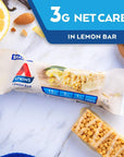 Atkins Lemon Snack Bar, Made with Real Almond Butter, 1g Sugar, Gluten Free, High in Fiber, Keto Friendly, 8 Count