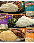 Idahoan Variety Pack featuring Vermont White Cheddar Wisconsin Cheddar and Monterey Pepper Jack Mashed Potatoes Cheese Across America Pack of 9 Pouches 4 servings each