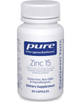 Pure Encapsulations Zinc 15 mg - Zinc Picolinate Supplement for Immune System Support, Growth & Development - for Wound Healing - with Premium Zinc Picolinate - 60 Capsules