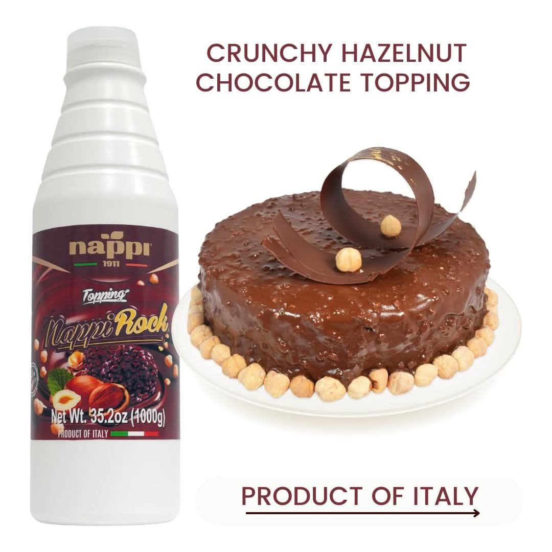 Crunchy Chocolate Hazelnut Cream Spread Spreadable Topping Nocciolata Big Squeeze Bottle 1 Kg 22 lb Ideal for Desserts Ice Cream Yogurts Cakes Pizza and More Indulge in Italian Bliss with Nocciolata Product of Italy Nappi 1911