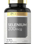 Carlyle Selenium Supplement | 200mcg Tablets | Vegetarian, Non-GMO, Gluten Free