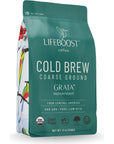 Lifeboost Medium Cold Brew Coffee  Low Acid Coarse Ground Coffee for Cold Brew  Single Origin NonGMO USDA Organic Cold Brew Coffee Grounds  3rd Party Tested For Mycotoxins  Pesticides  12 Ounces