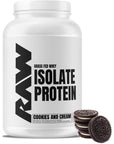 RAW Whey Isolate Protein Powder, Cookies N Cream - 100% Grass-Fed Sports Nutrition Protein Powder for Muscle Growth & Recovery - Low-Fat, Low Carb, Naturally Flavored & Sweetened - 25 Servings