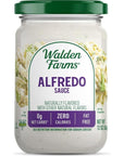 Walden Farms Light Alfredo Sauce, 12 oz. Jar - Thick & Creamy, Fresh and Flavorful, Vegan, Paleo & Keto Friendly, Non-Dairy Milk Substitute, 0g Net Carbs - Perfect for Chicken, Fish, Scampi, and More