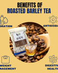 Korean Roasted Barley Tea 400g14oz Roasted Barley Grown in Korea Mugicha Boricha Traditional Tea for Cold or Hot water Healthy Drink Pack of 1 with Zipper Bag