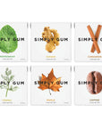 Simply Gum | Variety Pack - Peppermint, Cinnamon, Ginger, Fennel, Maple, Coffee | Synthetic Free + Aspartame Free + non GMO