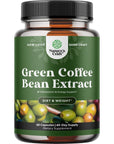 Pure Green Coffee Bean Extract - 800 mg Green Coffee Extract Caffeine Energy Pills - 50% Green Coffee Antioxidant Nutritional Supplements for Brain Health and Immune Support with Brain Vitamins