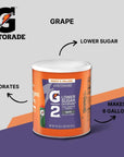 Generic Gatorade Perform G2 Grape Instant Powder 194 Oz 2 Each 6 Gallons each Gatorade Thirst Quencher Powder Gatorade Mix Less Sugar Bulk Powder Concentrate