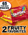 SKITTLES & STARBURST Variety Pack Fun Size Chewy Candy Assortment, 31.9 oz, 65 Pieces Bag