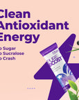 Pureboost Clean Energy Drink Mix  Immune System Support SugarFree Energy with B12 Multivitamins Antioxidants Electrolytes Acai Alert 30 Count