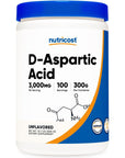 Nutricost D-Aspartic Acid (DAA) Powder 300G - Pure D Aspartic Acid