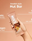 NICK'S Almond Chocolate Snack Bar, Keto Nut Snack for Sports, Hiking & Outdoor Activities, 1G sugar, 3G net carbs, healthy snack, (pack of 12)