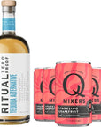 Ritual Zero NonAlcoholic Tequila Alternative with 5 Pack of Q Mixers Sparkling Grapefruit for your favorite AlcoholFree Mixed Drink