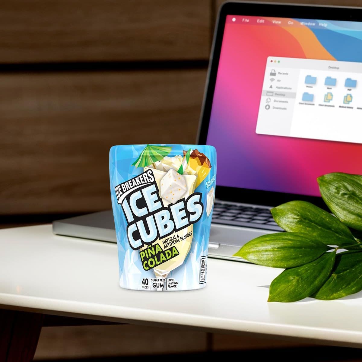 Ice Breakers Ice Cubes Pina Colada Gum to Enjoy Home Snaking Moments  Sugar Free Refreshingly Cool Cubed IceBreakers Chewing Gum for Mothers Day Kids School Bags Party Favors and Desk Drawers 4 Pack