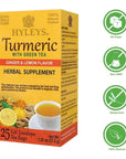 Hyleys Turmeric with Green Tea Ginger  Lemon Flavor  Natural Antioxidant Blend  25 Tea Bags