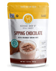 Good Dees Sipping Chocolate Keto Drink Mix Chocolate Flavor Low Carb Hot Cocoa Mix No Sugar Added Gluten Free SoyFree DairyFree  Vegan Diabetic  Atkins Friendly 15g Net Carbs