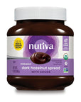 Nutiva Organic Vegan Hazelnut Spread Dark 13 Oz USDA Organic NonGMO Fair Trade  Sustainably Sourced Vegan  GlutenFree PlantBased Spread with Less Sugar