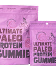 Ultimate Paleo Protein Gummies | Mixed Berry Flavored Gummy Chews | Complete Protein, Zero Added Sugar, Great Source of Prebiotics and Fiber, No Dairy, No Gluten, Non-GMO, Keto Friendly | 4 Servings