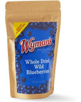 Wyman's Whole Dried Wild Blueberries - 100% Wild Blueberries, No Sugar Added, Snack Food, Topping, Baking, Resealable Bag - 4.5oz