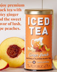 The Republic of Tea  Ginger Peach Black Iced Tea Bags 8 Large QuartSized Iced Tea Pouches Naturally Caffeinated