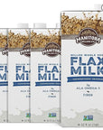 Manitoba Milling Company Unsweetened Flax Milk 32 Ounce Unsweetened Original 4pk PlantBased NonDairy Milk Alternative with Omega3 4 g Protein Fiber Lignans  Shelf Stable