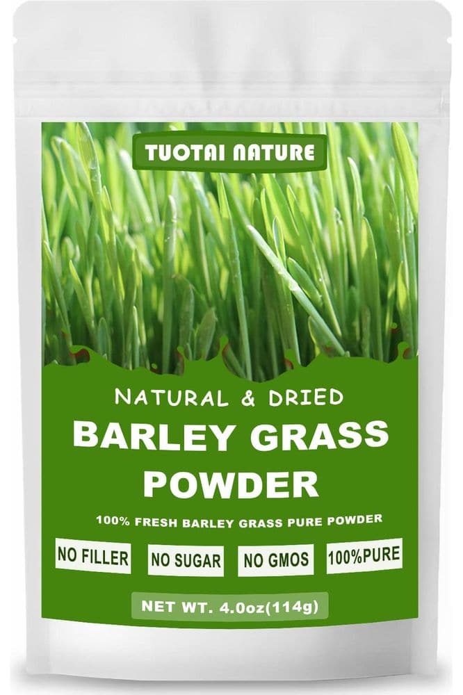 Premium Barley Grass Powder, 4.0oz (114g), 100% Natural Barley Grass Powder Rich in Antioxidants, Amino Acids and Protein, No Gmo, No Additives, Vegan