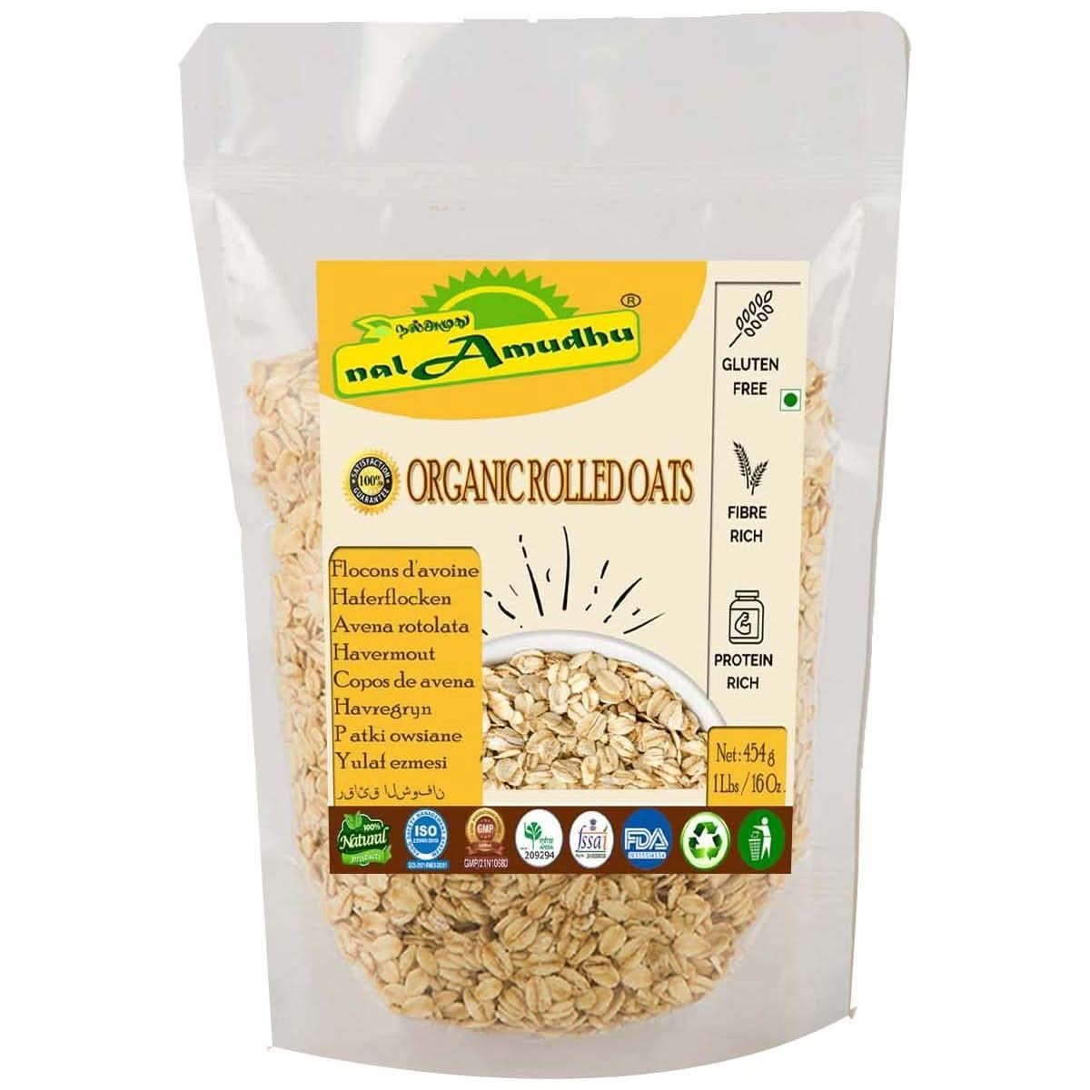 nalAmudhu Organic Gluten Free Rolled Oats 454g1 Lbs16 Oz