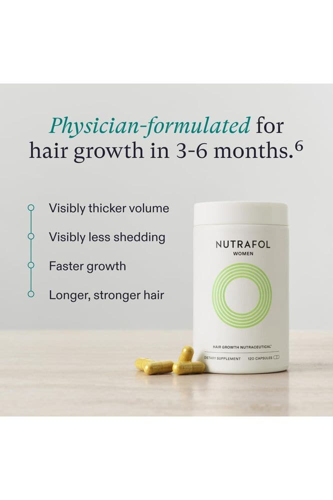 Nutrafol Women&#39;s Hair Growth Supplements, Ages 18-44, Clinically Proven for Visibly Thicker and Stronger Hair, Dermatologist Recommended - 1 Month Supply