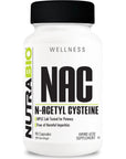 NutraBio N-Acetyl Cysteine Supplement (NAC) - 90 Capsules, 600mg Each - Powerful Anti-Oxidant - Immune Support - Boost Glutathione