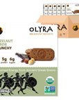 Olyra Organic Breakfast Biscuits | Healthy Snacks, Low Sugar, High Fiber, Plant Based Protein Cookies (1 Box of 4 Packs) (Hazelnut Carob, 6 Count (Pack of 4)