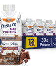 Ensure Max High Protein Nutrition Shake Milk with 30g of Protein 1g of Sugar  Chocolate w Caffeine 11 Fl Oz Pack of 12