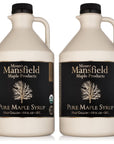 Mansfield Maple Certified Organic Pure Vermont Maple Syrup in Plastic Jug Grade A Amber Rich Gallon Ships as 2 Half Gallons