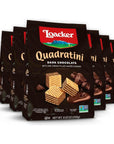 Loacker Quadratini Dark Chocolate Wafer Cookies LARGE  Premium Crispy Bite Size Wafers  30 Less Sugar  NONGMO  LARGE Pack of 6