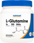 Nutricost L-Glutamine Powder (500 Grams) Unflavored - Gluten Free & Non-GMO, 100 Servings