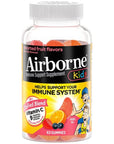 Airborne KIDS 500mg Vitamin C Gummies, Kids Immune Support Zinc Gummies With Powerful Antioxidants Vit C & E - 63 , Assorted Fruit Flavor