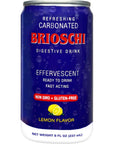 Brioschi Ready to Drink  Lemon Flavored Refreshing Effervescent Seltzer  Fast Acting Digestive Aid Heartburn Upset Stomach Acid Indigestion  Gluten Free  Super Carbonated 8 oz can Pack of 4