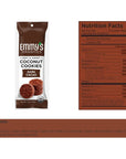 Emmys Organics Coconut Cookies  Variety Pack 15 oz Pack of 12 Dark Cocao Peanut Butter Vanilla Bean Chocolate Chip