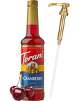 Torani Cranberry Syrup for Coffee 254 Ounces Coffee Syrups and Flavors with Jimoco Pump Syrup Dispenser