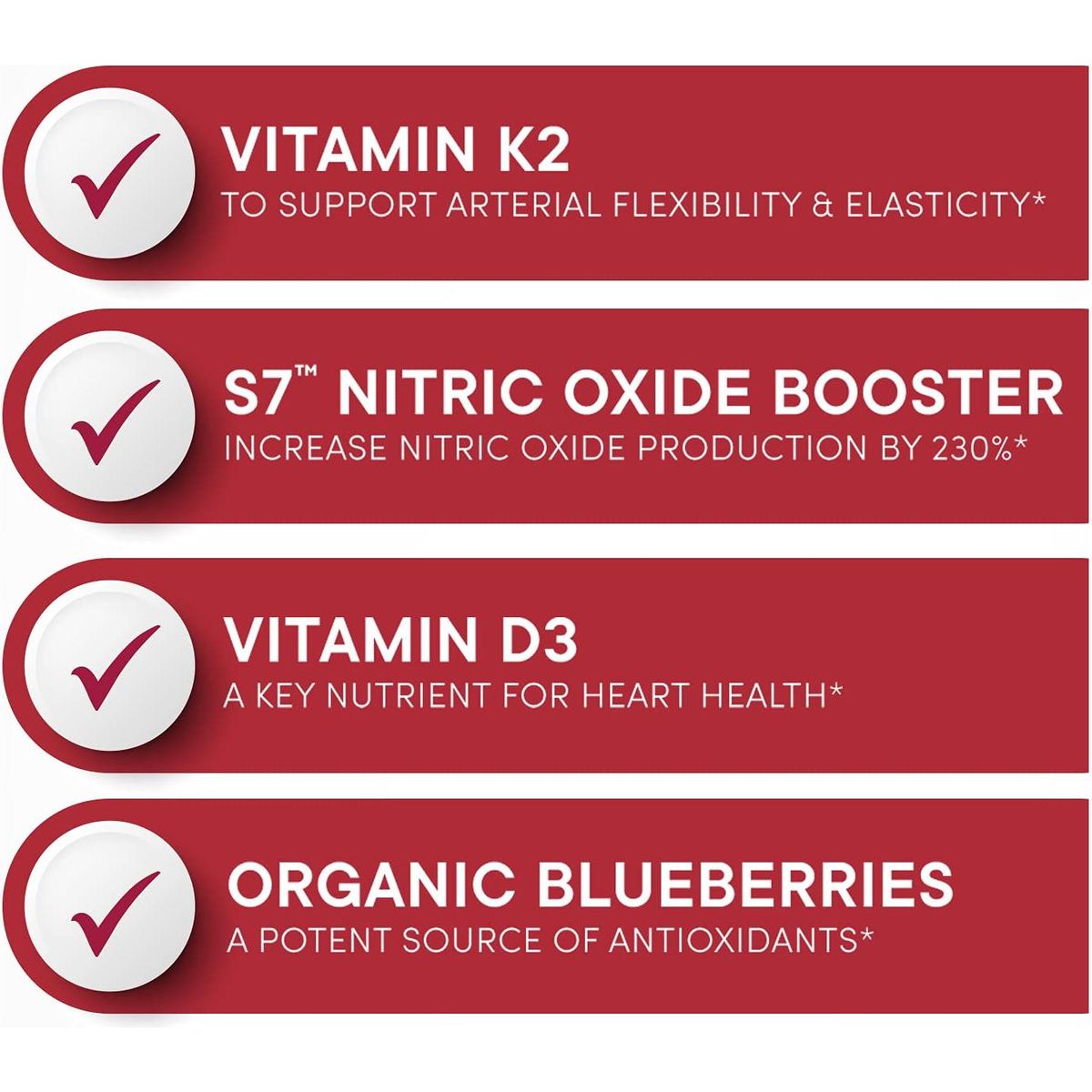 Purity Products Artery Pill Core from MK-7 Vitamin K2, Plant-Based S7 Nitric Oxide Booster, Vitamin D3, Organic Blueberries - Promotes Arterial Health &amp; Cardiovascular Function - 30 Count